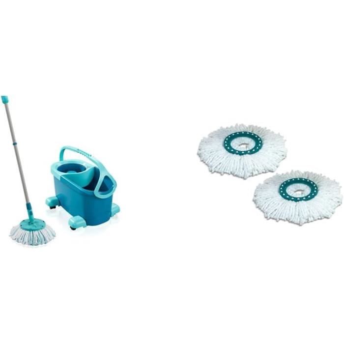 Lot De 6 Têtes De Rechange Leifheit Clean Twist Disc Mop Ergo Micro Duo - Microfibres Absorbantes
