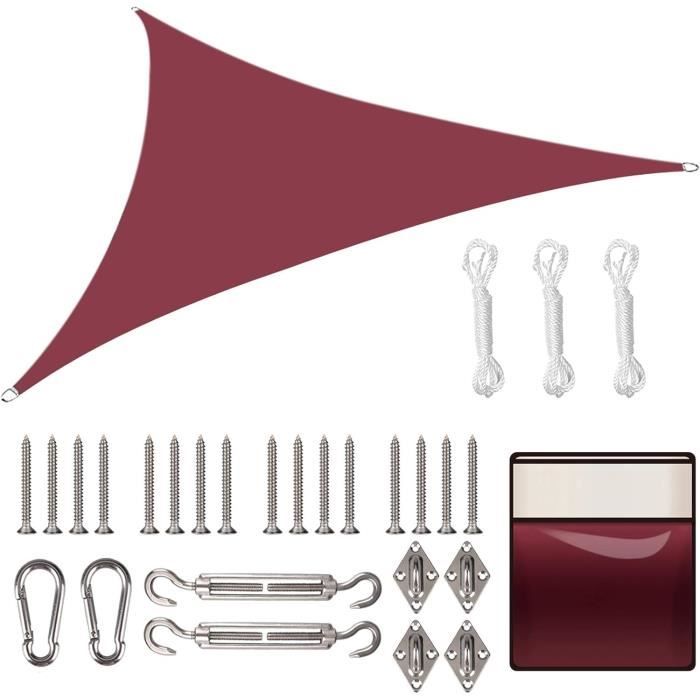 Voile D'ombrage Triangulaire Imperméable Et Résistant Aux UV Pour Terrasse Jardin Pelouse 4 X 4 X 4 M Blanc 96525601