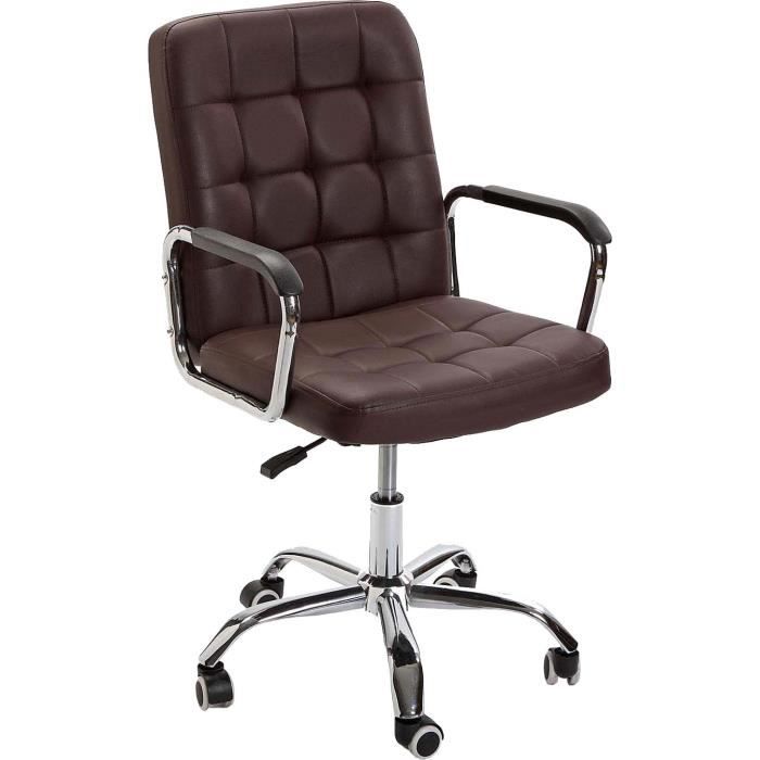 chaise de bureau en simili cuir john marron