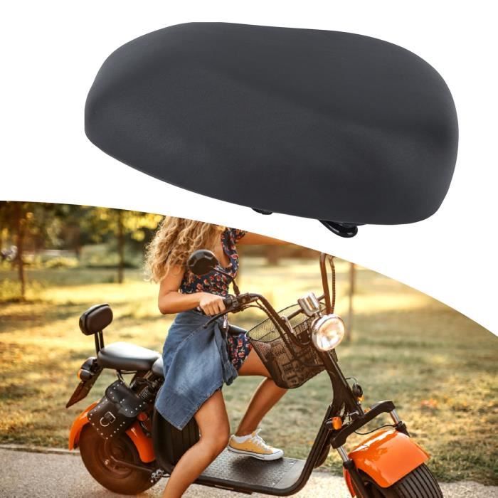 Selle de vélo électrique confortable et absorbant les chocs - VGEBY - Design large - Blanc