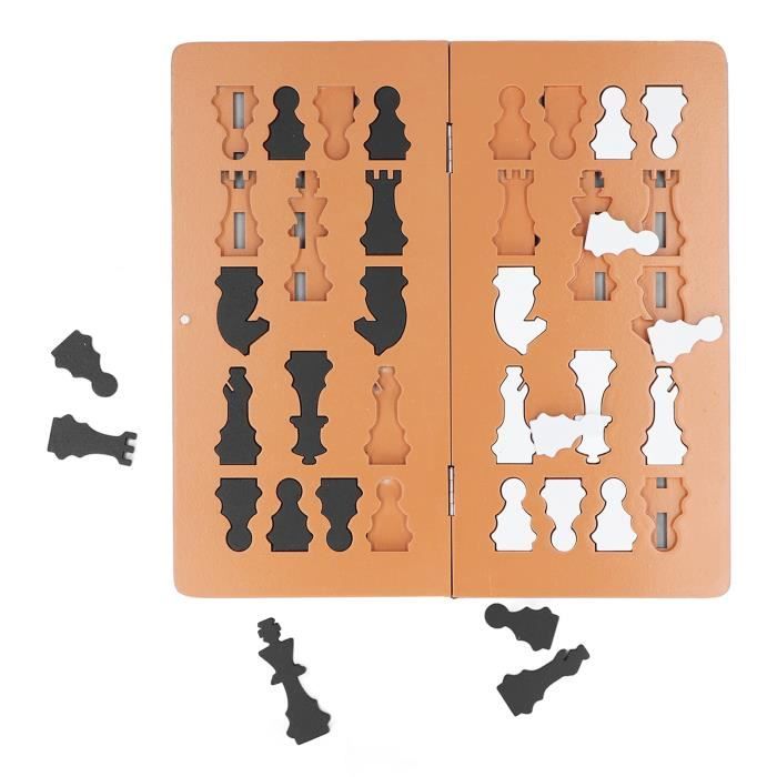Jeu d'échecs pliant Jeu d'échecs en bois enfants adulte Portable drôle