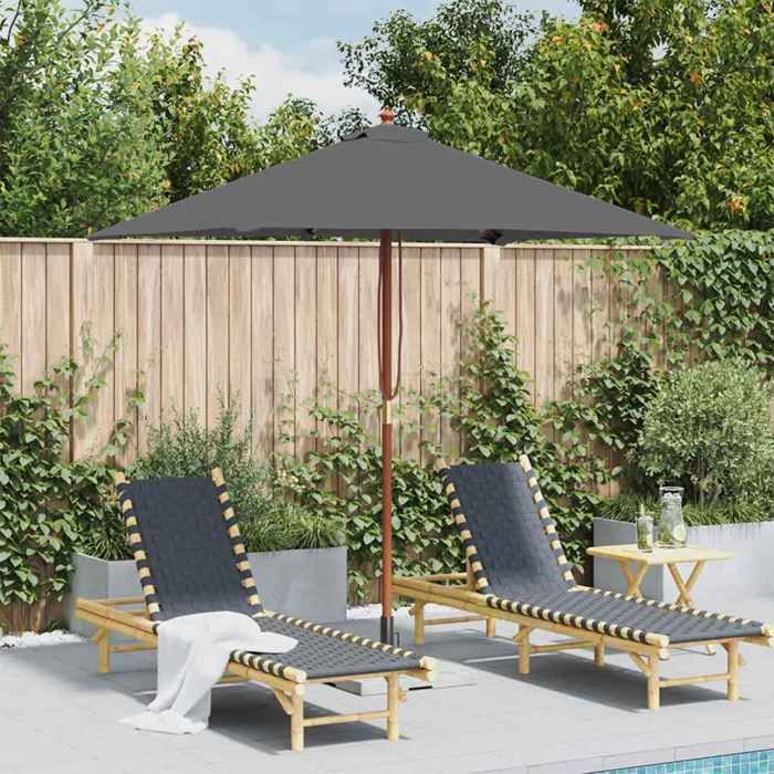 Vidaxl Parasol avec Mât en Bois 150x200 cm - vue 2
