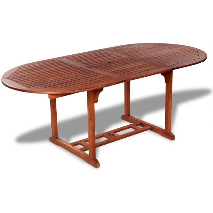 Table de jardin ovale en acacia Bois 200 x 100 x 74 cm