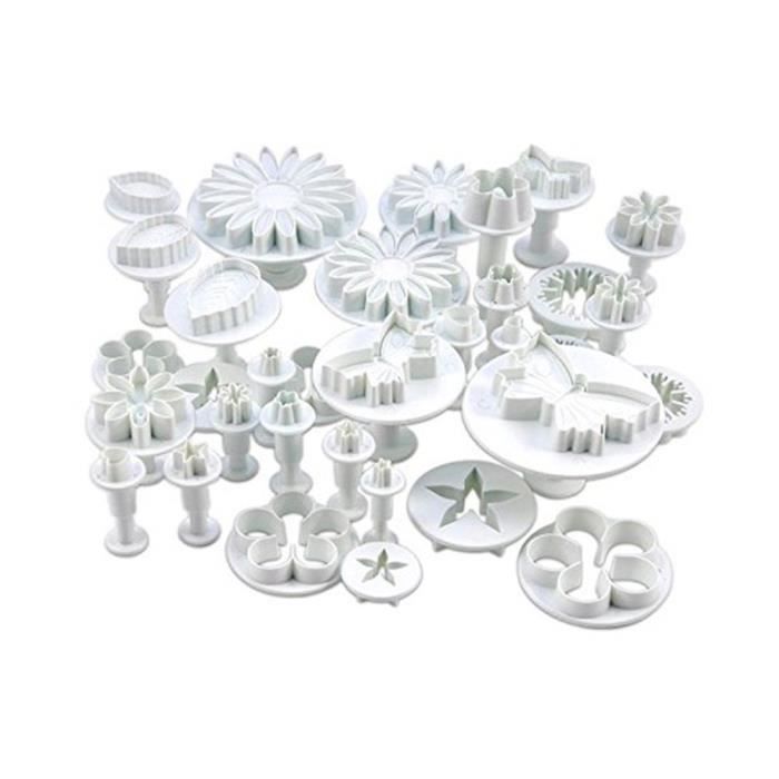 Ustensiles Pour Decoration De Gateau Emporte Pieces Avec Poussoirs Tampons Fleurs Feuilles Et Diverses Formes Lot De 33 Cdiscount Maison