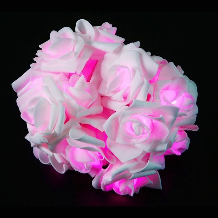 Guirlande Ampoule 20led Lumineuse Forme De Fleur Rose Divers Couleurs Décoratif Pour Noël Jardin Mariage Partie Chambre Rose 1pcs