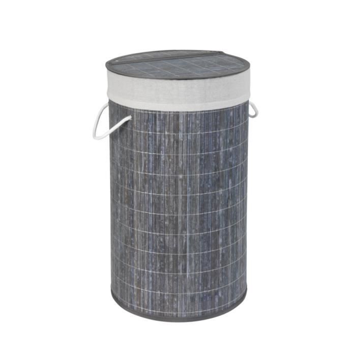 Panier A Linge Bamboo Rond Gris Achat Vente Panier A Linge Panier A Linge Bamboo Rond Cdiscount