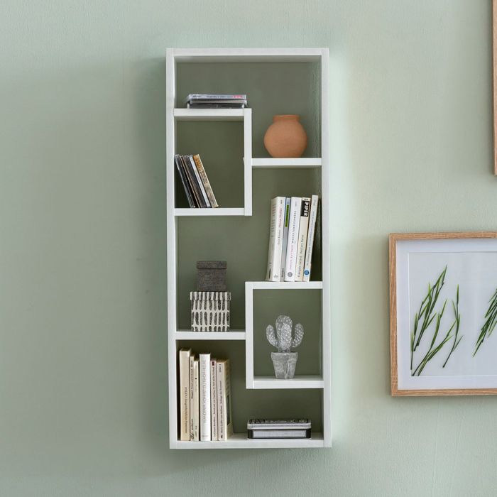 Étagère murale WOHNLING ROSALIE blanche suspendue 36x90x135cm en bois laqué Étagère murale WOHNLING ROSALIE blanche suspendue 36x90x135cm en bois laqué