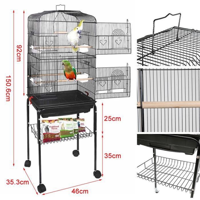 Comparer les prix de XUANYU Cage Oiseau pour Oiseaux,Canaris,Pinsons,Accessoires Inclus Mangeoires rotatives Perches Roues,Maison de canard,XXL