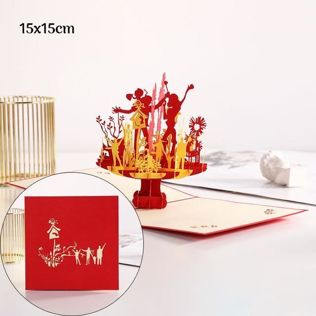 Carte Pop-up 3D Arbre D'amour - Cadeau Romantique Pour Mariage, Saint-Valentin, Anniversaire (avec Enveloppe) - 2