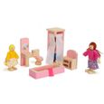 jouet .doll maison meubles maison jouet en bois 1 12 échelle miniature salle de bain set de poupée house accessoires bricolage rose-1
