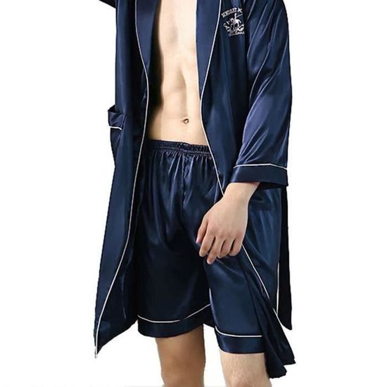 Lot De 2 Shorts De Pyjama Homme En Coton - Confortables Et Légers Pour L'été - Vêtement De Nuit Détente