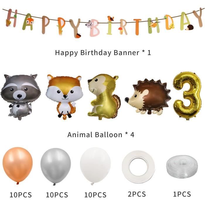 Décoration d'anniversaire animaux de la forêt - Ballons pour