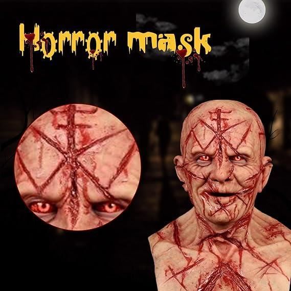 Masque Démon Souriant Halloween En Latex - Masque Horreur Réaliste Pour Fêtes