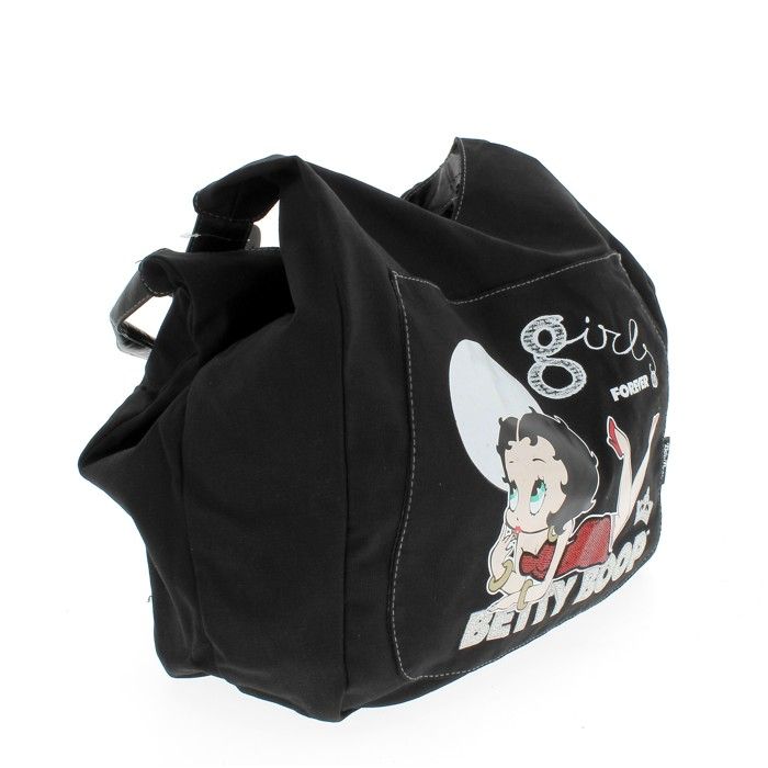 Easykado Sac Besace Betty Boop En Toile EASYKADO Noir