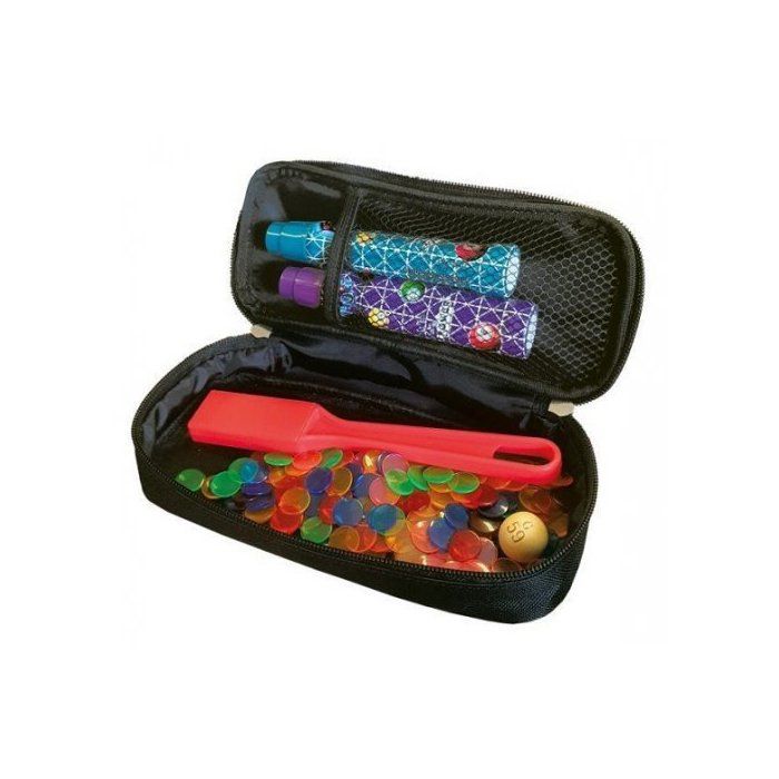 Kit Loto 3-en-1 – Trousse + Bâton Magnétique + 100 Pions Transparents, Dès 3 Ans