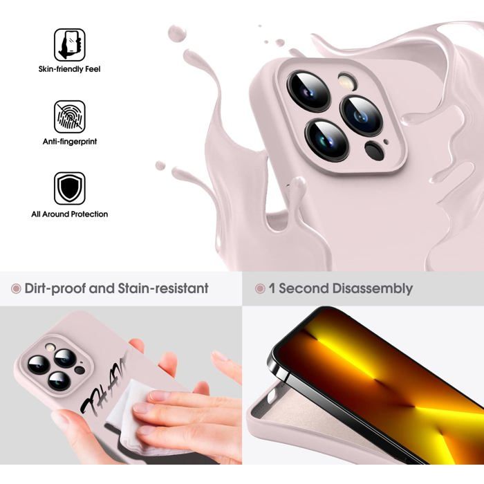 Coque Silicone Rose + 2 Verres Trempes Pour iPhone 16 Pro