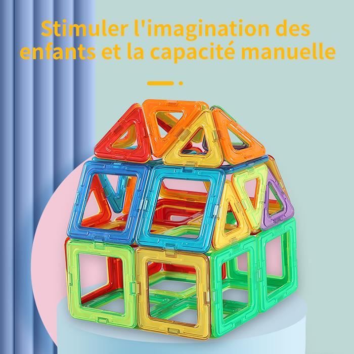Jeu de construction magnétique Giantex 158 pièces jeux de construction  magnétiques, 51 x 35 x 5 cm cadeau éducatif et instructif pour enfants