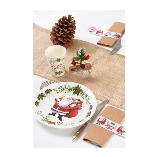 Gobelets carton rouge et blanc, motifs de Noël - Marie Claire