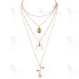 LCC® Collier femme argent fantaisie pendentif forme de demi lune fille cadeau bijou chaîne sautoir anniversaire vintage alliage-2
