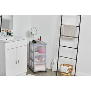 CURVER Tour De Rangement 3 Tiroirs STYLE Aspect Rotin Ivoire - 37,8 X 32,8 X 59,5 Cm