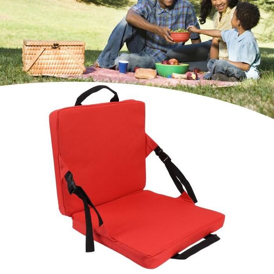 Coussin De Siège Pliable Avec Dossier - Portable, Poche Rangement, Idéal Stade, Kayak Ou Extérieur