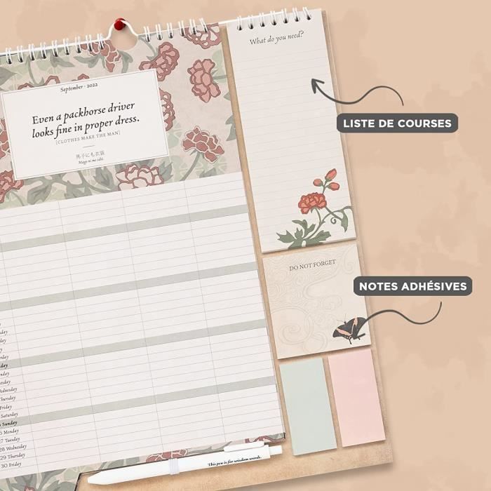 Planificateur Mensuel A4 Intemporel 52 Feuilles - Organiseur Parlate Joli Pour Bien-Être