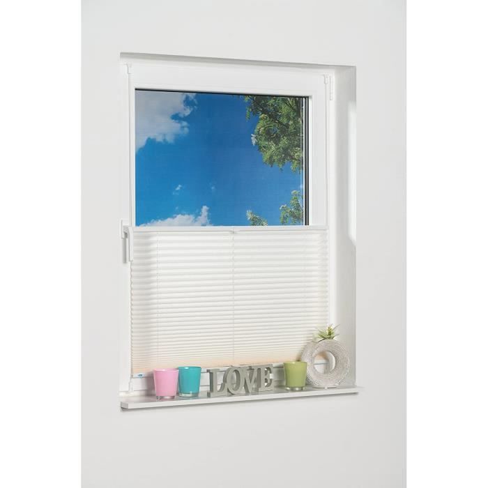 Store Plissé Crème 70x150 Cm Largeur Du Tissu 69,4 Cm Polyester