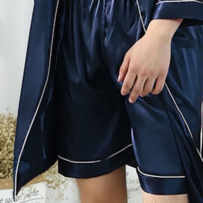 Pyjama En Satin à Manches Courtes Pour Homme Avec Motifs De Noël