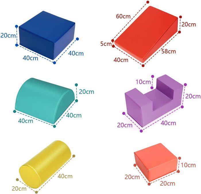 GOPLUS Blocs de Construction 6pcs de Différentes Formes pour Jouer et ...