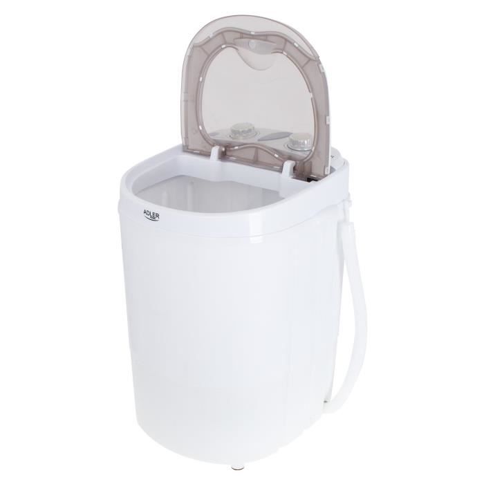 Machine à laver 3kg - ADLER - Chargement par le dessus - Légère et