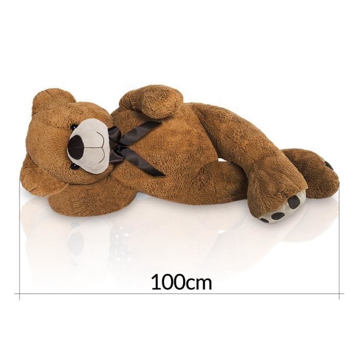 BRUBAKER Peluche géante XXL - Ours/Nounours - 100 cm - Beige