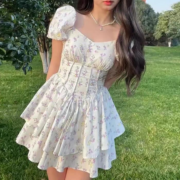 Robe courte manche bouffante outlet