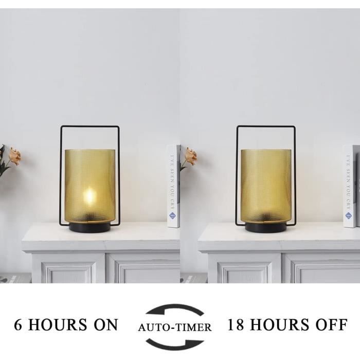 JHY DESIGN Lampe de Table Alimentée par Piles avec Minuterie de 6