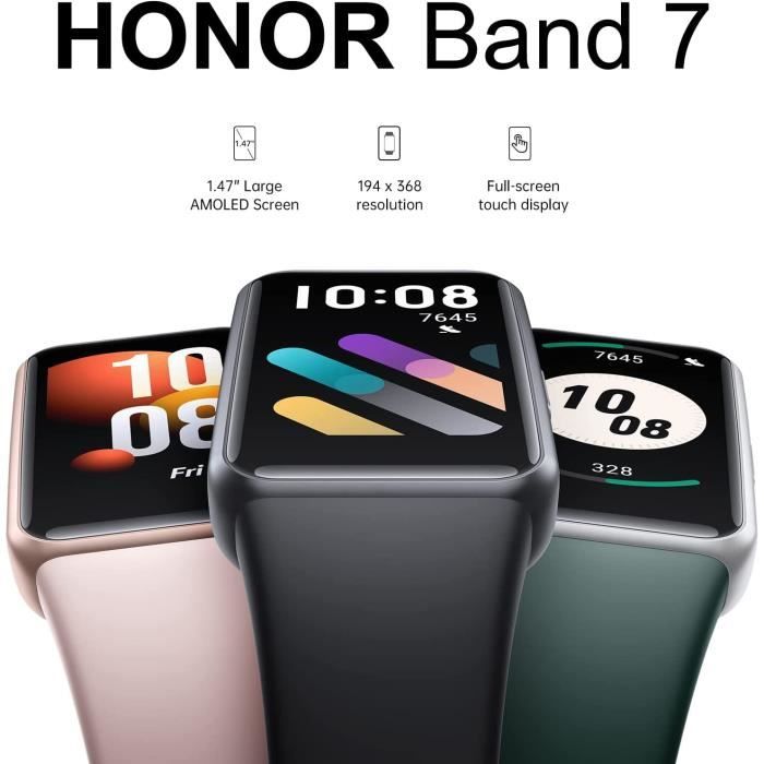 HONOR Band 7 Montre Connectée Homme Femme Enfant pour Anoid iOS, 1,47  AMOLED Étanche Smartwatch avec 95 Modes de Sport, SpO2 Ca330 - Cdiscount  Téléphonie