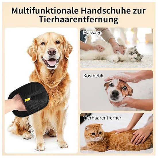 Lot De 2 Gants Anti-poils D'animaux Double Face - Lavables, électrostatiques, Pour Canapé, Tapis, Siège Auto