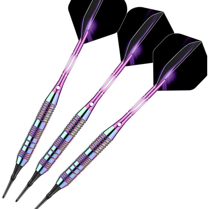Sanfeng Fléchettes Souples 18g – Set Pro Avec Barils Arc-en-Ciel, Pointes 2BA, Ailettes Et Joints Anti-Desserrage