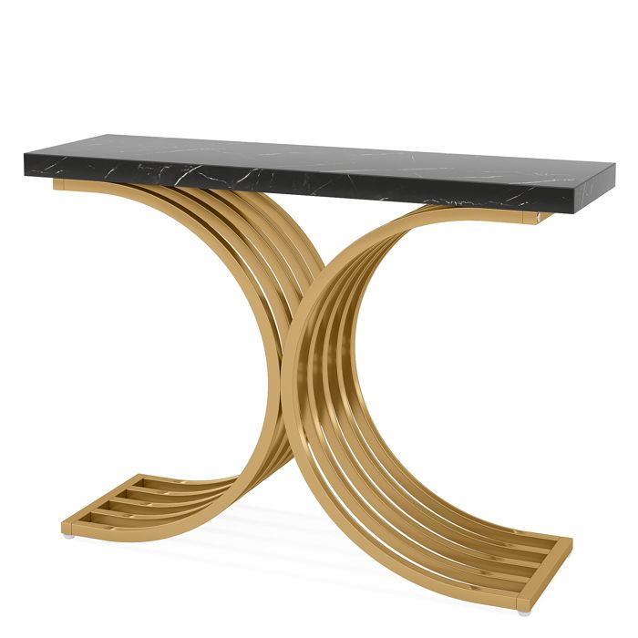 Coavain Console Chêne Sonoma 100 Cm - Table D'Entrée Avec 2 Tiroirs & Étagère - Meuble Couloir Salon Durable