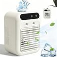 Climatiseur Portable, Petit Climatiseur Mobile, Rechargeable USB, avec 2 Vitesses, Batterie 1800 mAh, pour Voiture, Bureau, Voyage