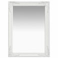 🐣3836Magnifique Haute qualité- Miroir mural style baroque pour Salon ou Salle de Bain ou Dressing Maison60x80 cm Blanc-0