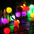 Guirlande Lumineuse Solaire - Décoration Maison Jardin Festival - 50 Boules LED Multicolores-0
