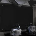 735447Haut de gamme® Dosseret de cuisine Crédence Cuisine - FOND DE HOTTE - Noir 90 x 60 cm Verre trempé-0
