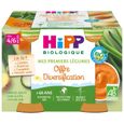 Hipp Bio Mes Premiers Légumes Pot Carottes Haricots Verts Courgettes Potiron +4m 4 x 125g-0