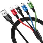 GATO NEGRO 4 En 1 Câble Usb Charge Rapide [1.8M 3.5A] Câble Usb Multi Embout, Cable De Charge Multiple Nylon Tressé Avec Micro/Type C/2*Ip