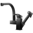 HANLIN Robinet de Cuisine - MARSEE - Mitigeur vier 360 Rotatif - Bec Pivotant - Douchette tirable Noir noir ROBINETTERIE DE CUISINE