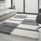 Tapis Salon Shaggy - Hugo - Gris Clair - 240 x 340 cm - 100% Polypropylène - CARPETTEX