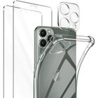 HONGWE. Coque pour iPhone 11 Pro Max + Verre Trempé écran Protecteur [sans Bulle] + Caméra Arrière Protecteur, Transparente SiliconeKTW