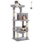 PAWZ Road Arbre à chat Design Spacieux Grande Hamac Dur Stable Avec hamac et belle maison pour chat-M Gris 116cm