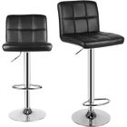 Lot de 2 Tabourets de Bar - Rattantree Chaise de Cuisine - Rotatif sur 360° - Hauteur Réglable - avec Dossier et Repose-pieds -