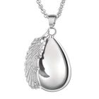 BIJOUTERIE PAPILLON BLEU Collier - Femme - Pendentif - Bola de Grossesse - Goutte - Aile d'Ange - Acier - Inoxydable - Argenté - 80 cm