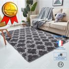 TECH DISCOUNT Tapis de salon berbère - TD® - NAZAR TRELLIS - 120 x 160 cm - Gris anthracite et blanc - Shaggy